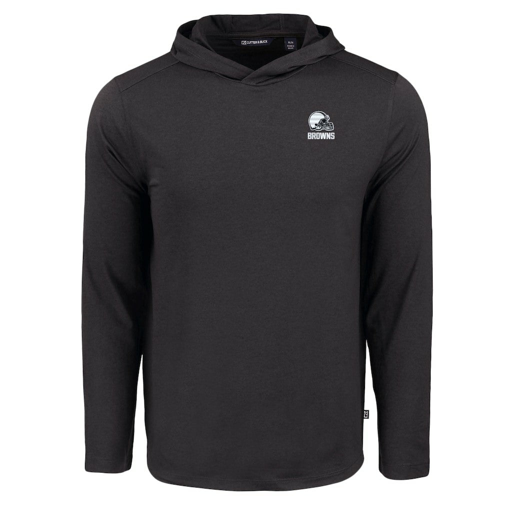 Cleveland Browns  Cutter & Buck Coastline Epic Comfort Eco Recycled Long Sleeve Hooded T-Shirt