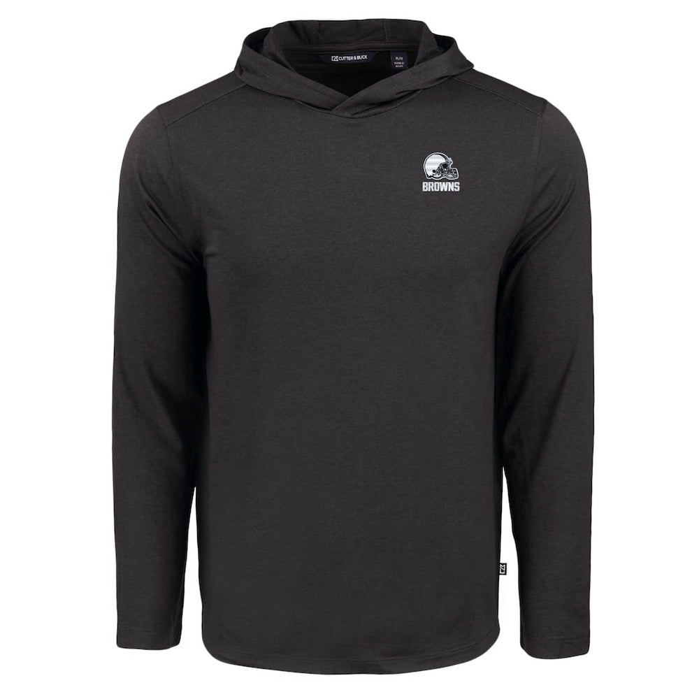 Cleveland Browns  Cutter & Buck Coastline Epic Comfort Eco Recycled Long Sleeve Hooded T-Shirt
