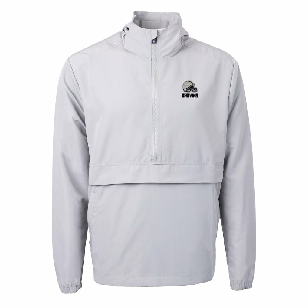 Cleveland Browns  Cutter & Buck Charter Eco Recycled Anorak Half-Zip Hoodie Jacket