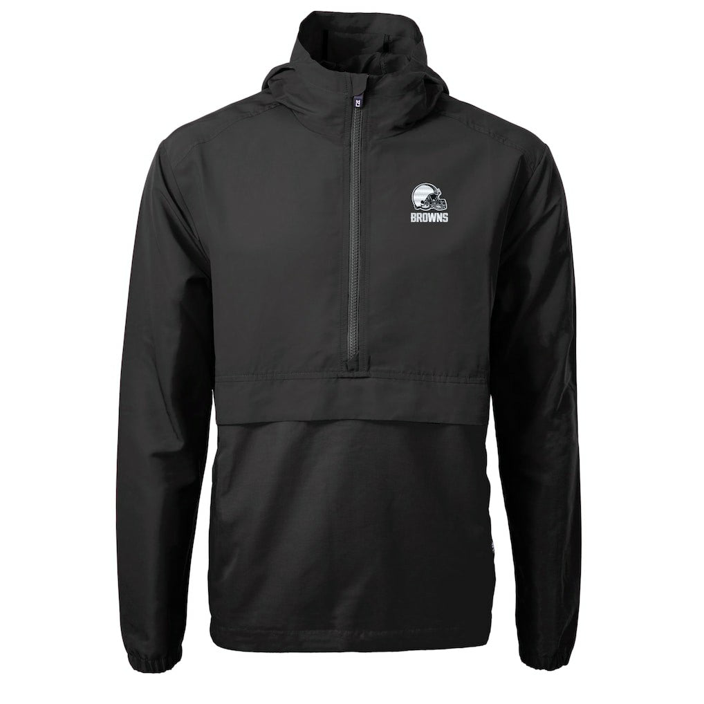 Cleveland Browns  Cutter & Buck Charter Eco Recycled Anorak Half-Zip Hoodie Jacket