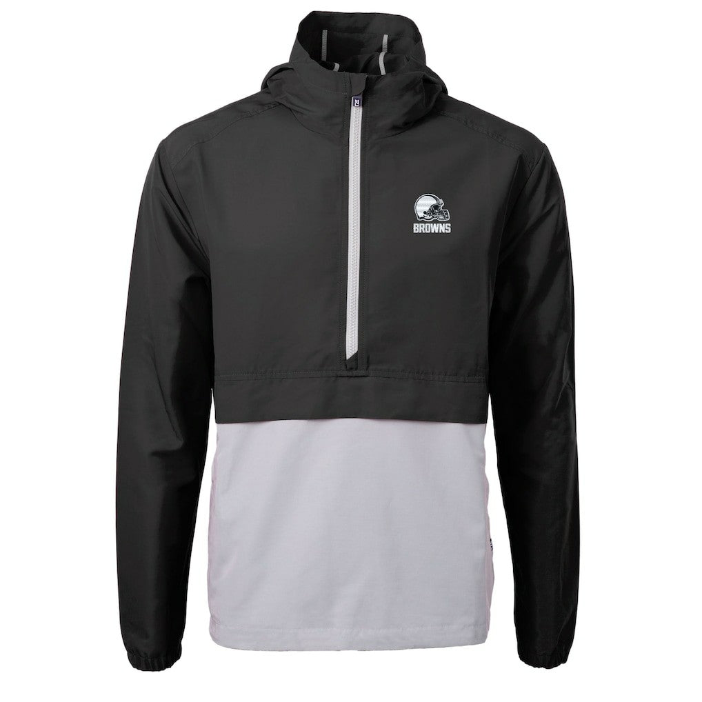 Cleveland Browns  Cutter & Buck Charter Eco Recycled Anorak Half-Zip Hoodie Jacket