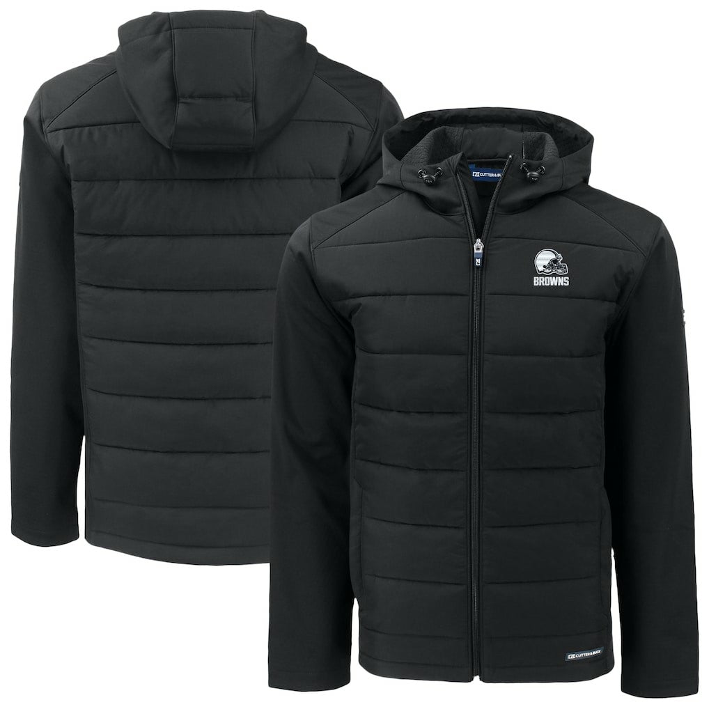 Cleveland Browns  Cutter & Buck Evoke Hybrid Eco Softshell Recycled Full-Zip Hooded Jacket