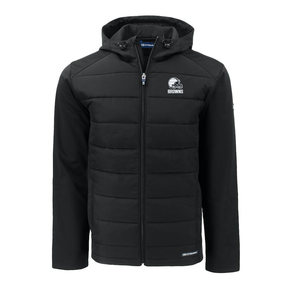 Cleveland Browns  Cutter & Buck Evoke Hybrid Eco Softshell Recycled Full-Zip Hooded Jacket