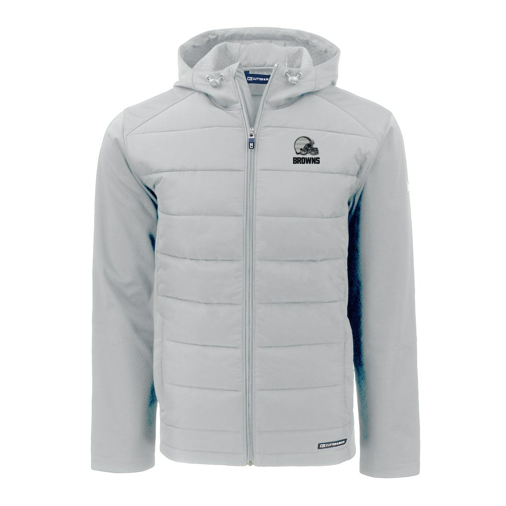Cleveland Browns  Cutter & Buck Evoke Hybrid Eco Softshell Recycled Full-Zip Hooded Jacket
