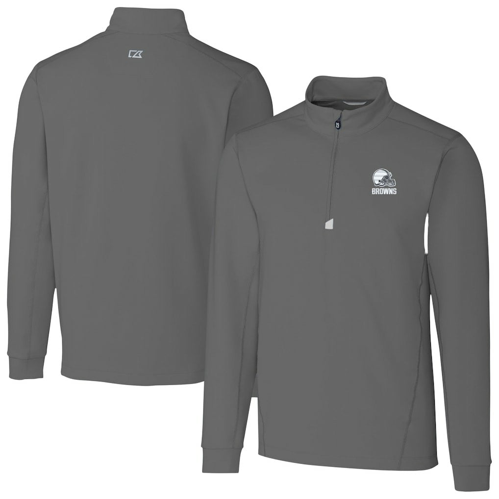 Cleveland Browns  Cutter & Buck Big & Tall Traverse Stretch Eco Quarter-Zip Pullover Top