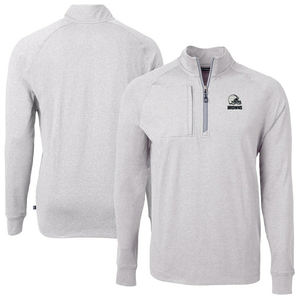 Cleveland Browns  Cutter & Buck Big & Tall Adapt Eco Knit Quarter-Zip Top