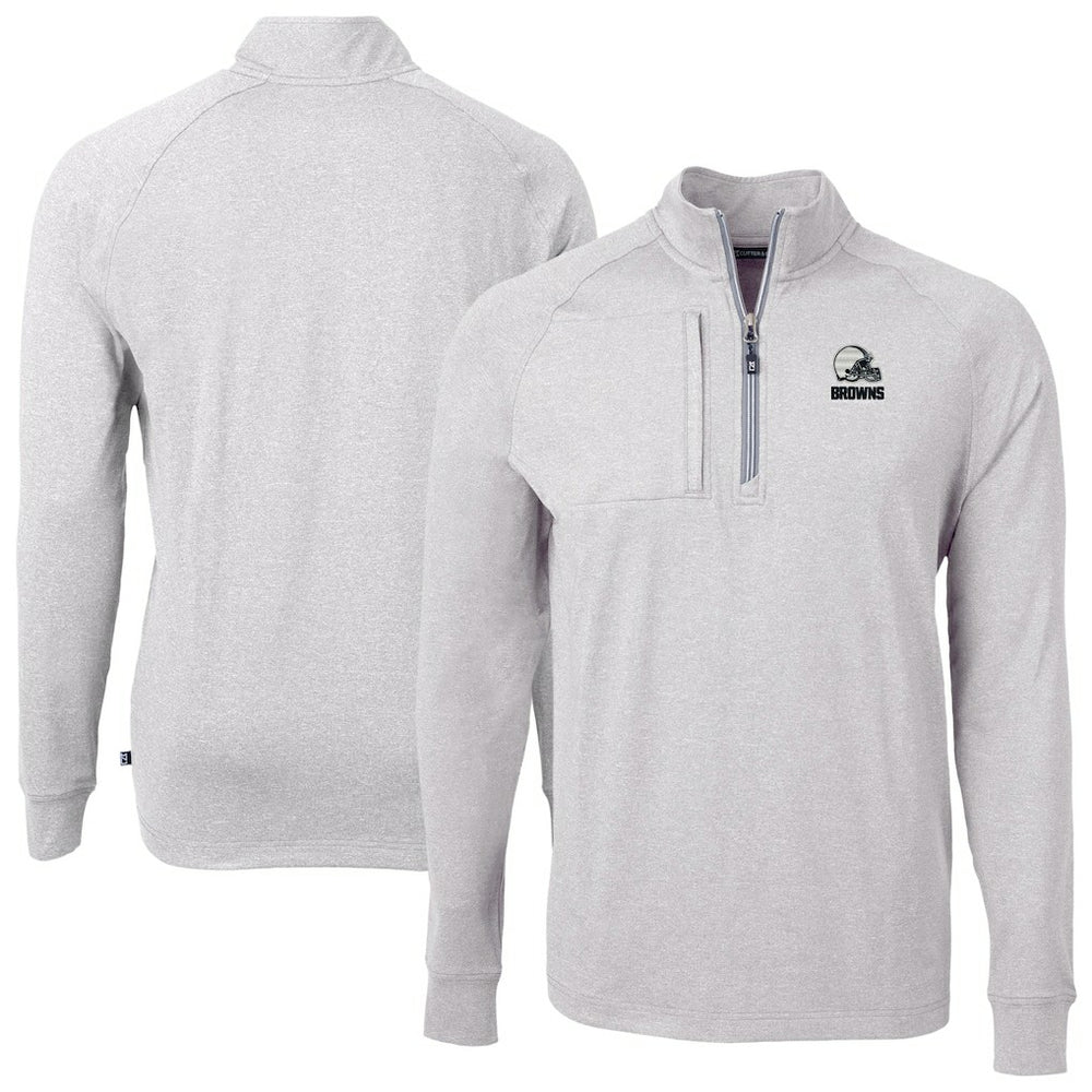 Cleveland Browns  Cutter & Buck Big & Tall Adapt Eco Knit Quarter-Zip Top