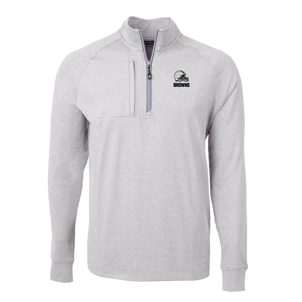Cleveland Browns  Cutter & Buck Big & Tall Adapt Eco Knit Quarter-Zip Top