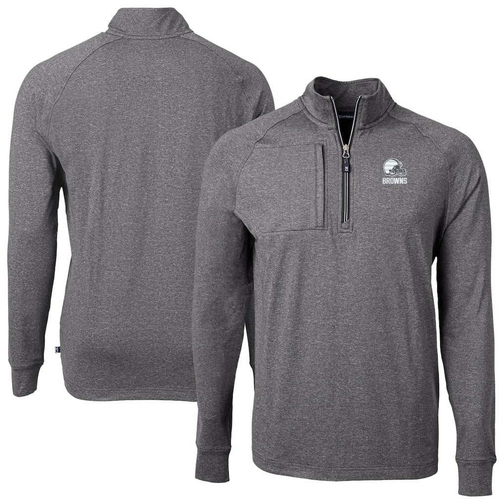 Cleveland Browns  Cutter & Buck Big & Tall Adapt Eco Knit Quarter-Zip Top