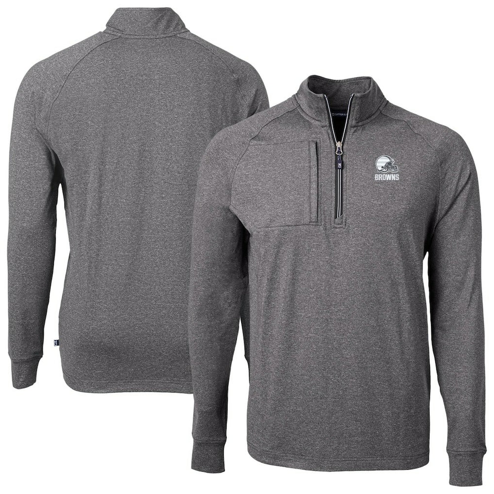 Cleveland Browns  Cutter & Buck Big & Tall Adapt Eco Knit Quarter-Zip Top