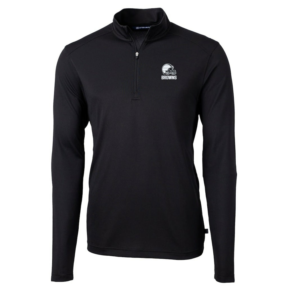 Cleveland Browns  Cutter & Buck Big & Tall Virtue Eco Pique Recycled Quarter-Zip Pullover Top