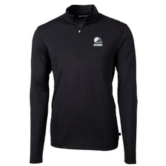Cleveland Browns  Cutter & Buck Big & Tall Virtue Eco Pique Recycled Quarter-Zip Pullover Top