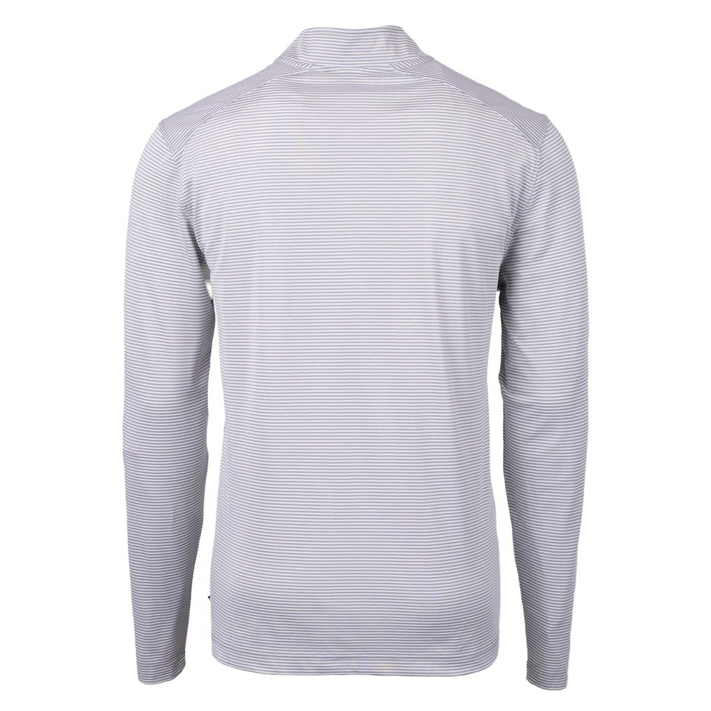 Cleveland Browns  Cutter & Buck Big & Tall Virtue Eco Pique Micro Stripe Recycled Quarter-Zip Pullover Top