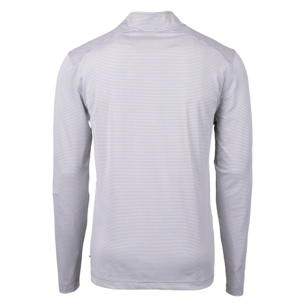 Cleveland Browns  Cutter & Buck Big & Tall Virtue Eco Pique Micro Stripe Recycled Quarter-Zip Pullover Top