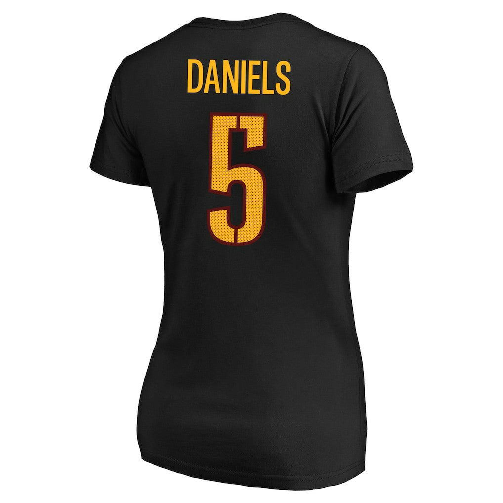 Washington Commanders  Jayden Daniels  Women's Plus Size Fair Catch Name & Number Scoop Neck T-Shirt