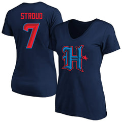 Houston Texans  C.J. Stroud  Women's Plus Size Fair Catch Name & Number Scoop Neck T-Shirt