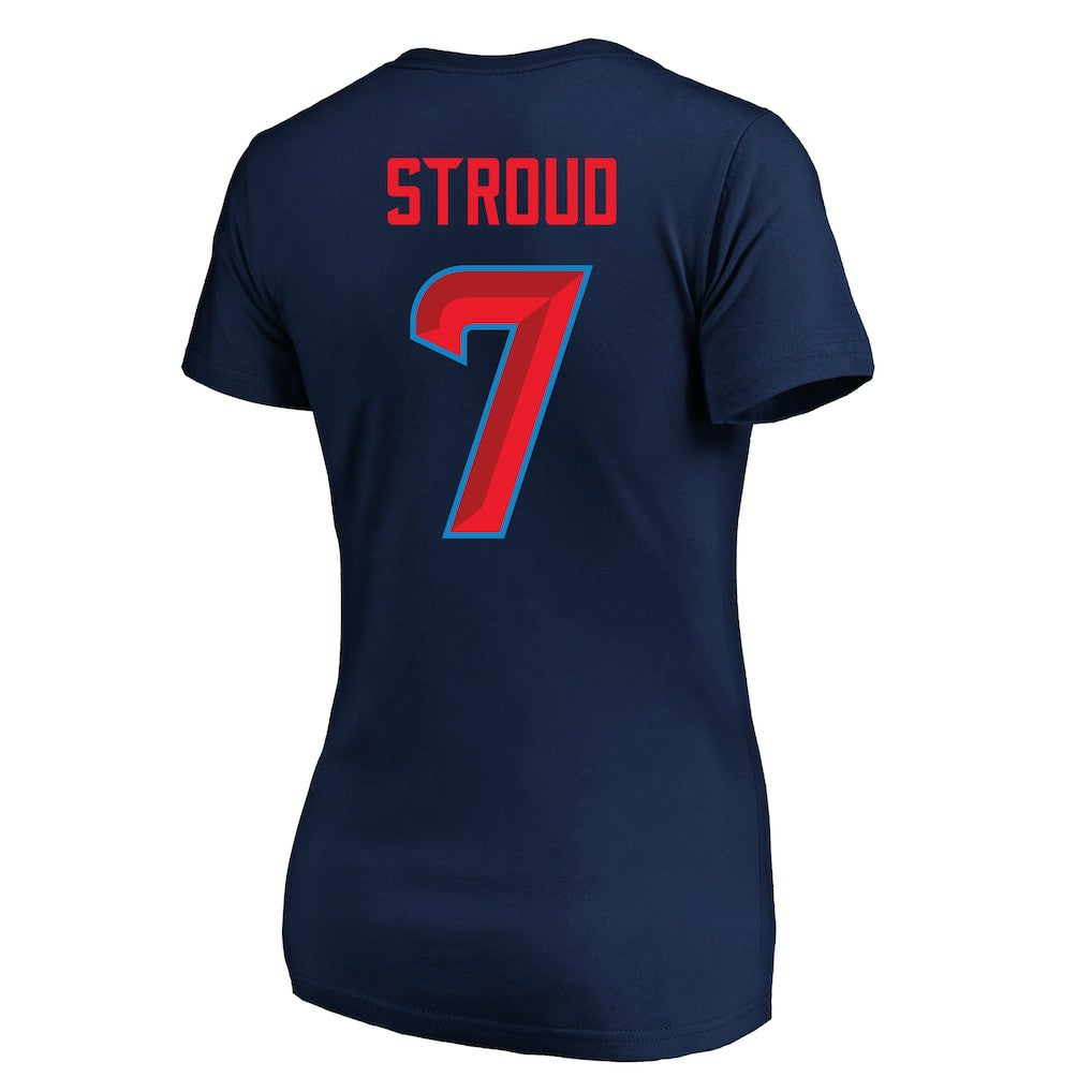 Houston Texans  C.J. Stroud  Women's Plus Size Fair Catch Name & Number Scoop Neck T-Shirt