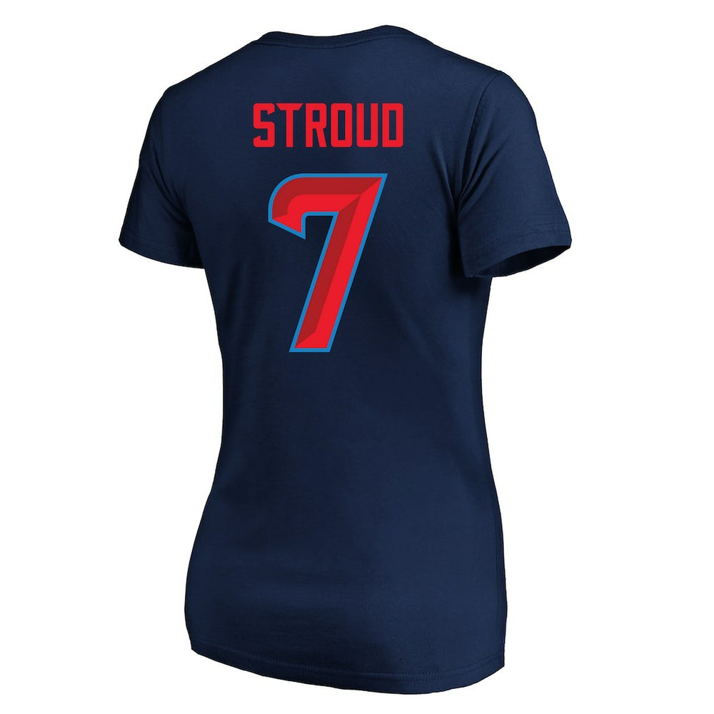Houston Texans  C.J. Stroud  Women's Plus Size Fair Catch Name & Number Scoop Neck T-Shirt