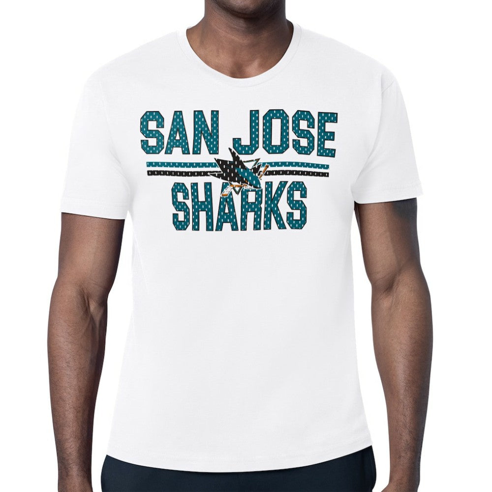San Jose Sharks Starter Mesh Look Team Name T-Shirt Sale