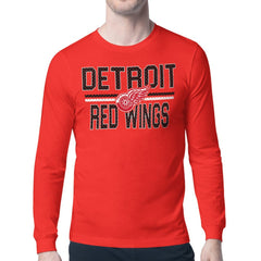 Detroit Red Wings Starter Mesh Look Team Name Long Sleeve T-Shirt Sale