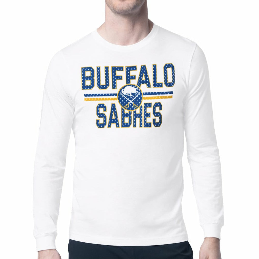 Buffalo Sabres Starter Mesh Look Team Name Long Sleeve T-Shirt On Sale
