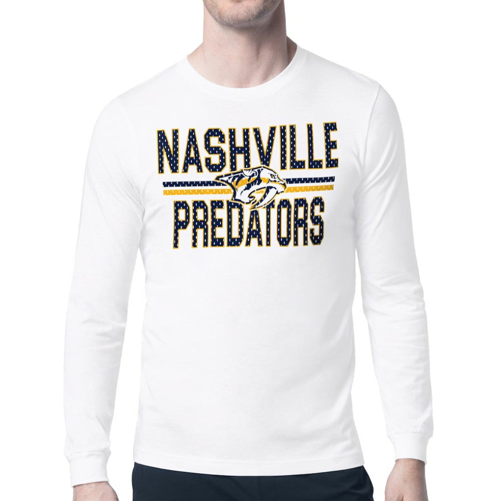 Nashville Predators Starter Mesh Look Team Name Long Sleeve T-Shirt Online