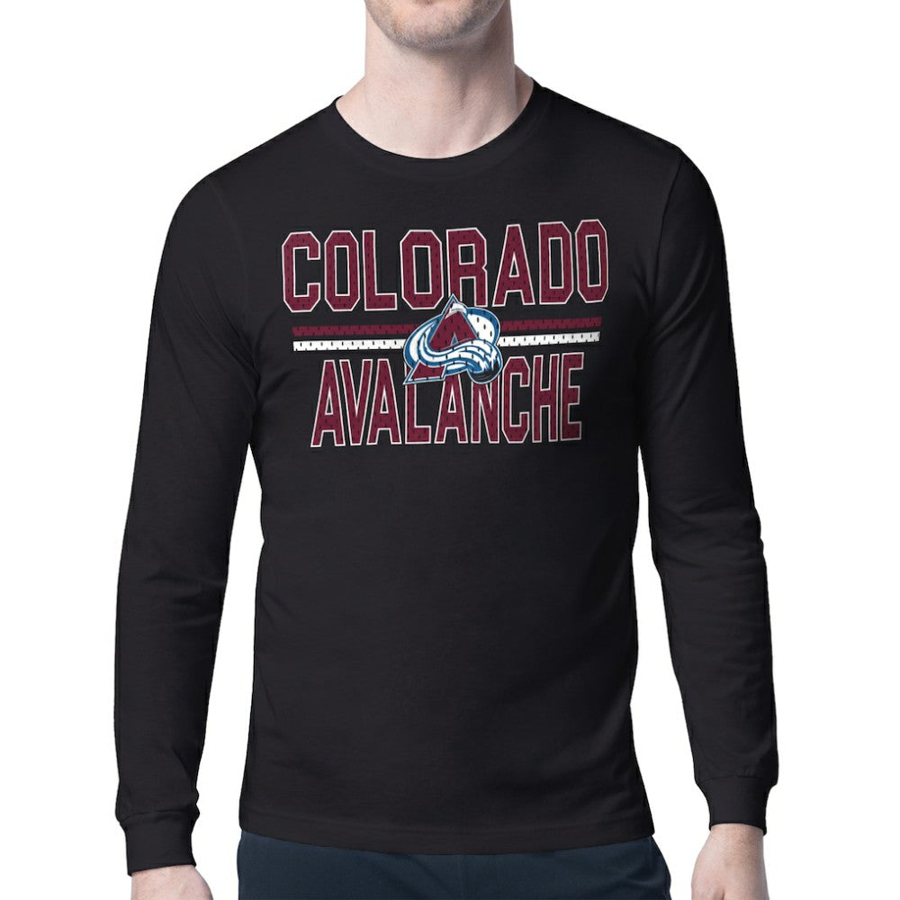 Colorado Avalanche Starter Mesh Look Team Name Long Sleeve T-Shirt On Sale