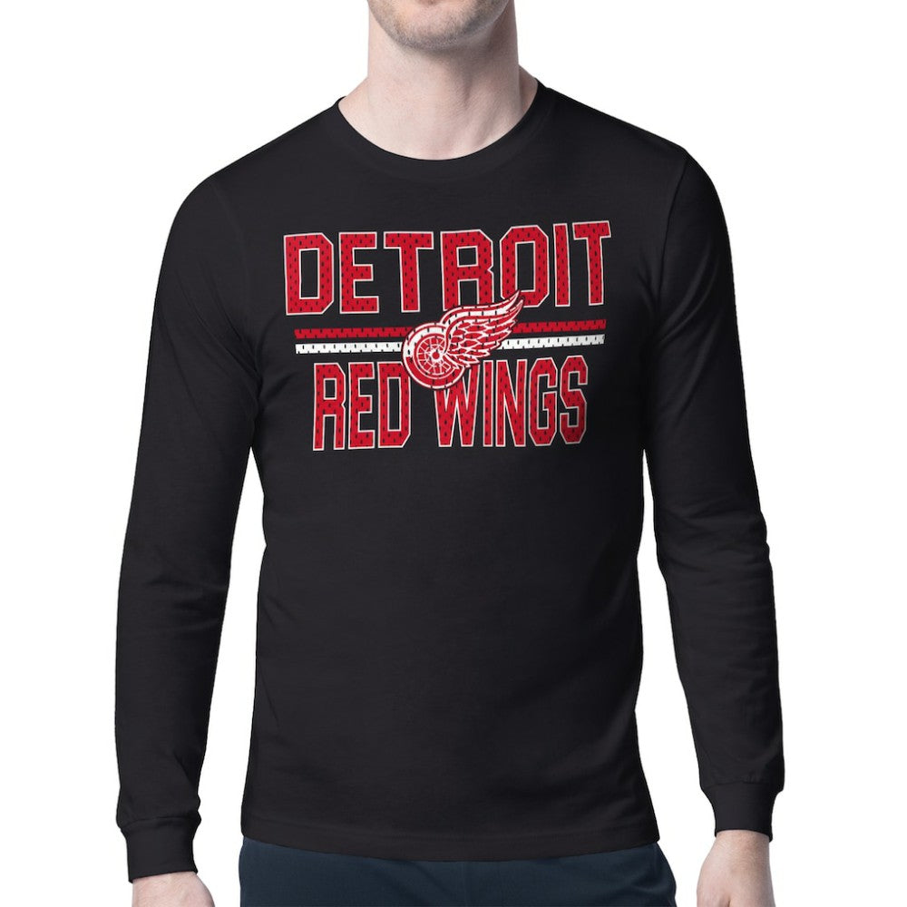 Detroit Red Wings Starter Mesh Look Team Name Long Sleeve T-Shirt Online