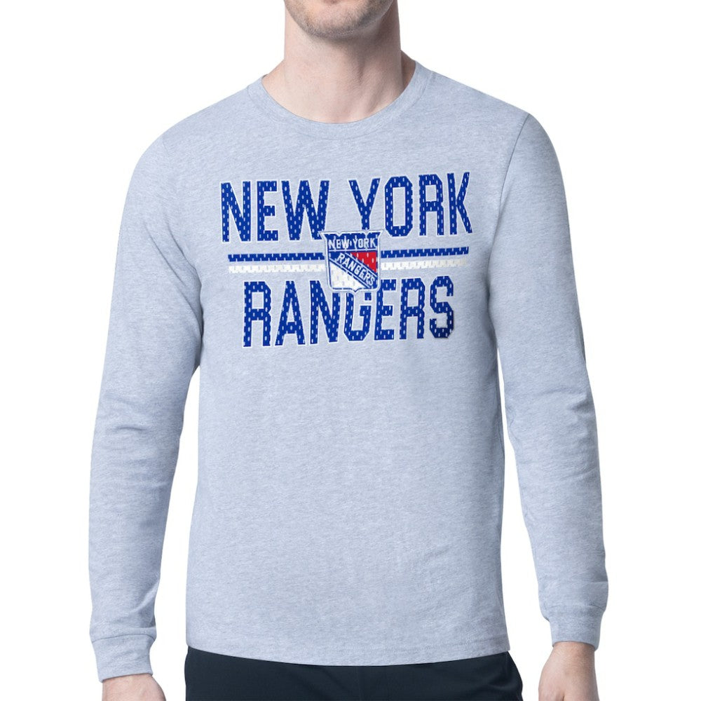 New York Rangers Starter Mesh Look Team Name Logo Long Sleeve T-Shirt Discount
