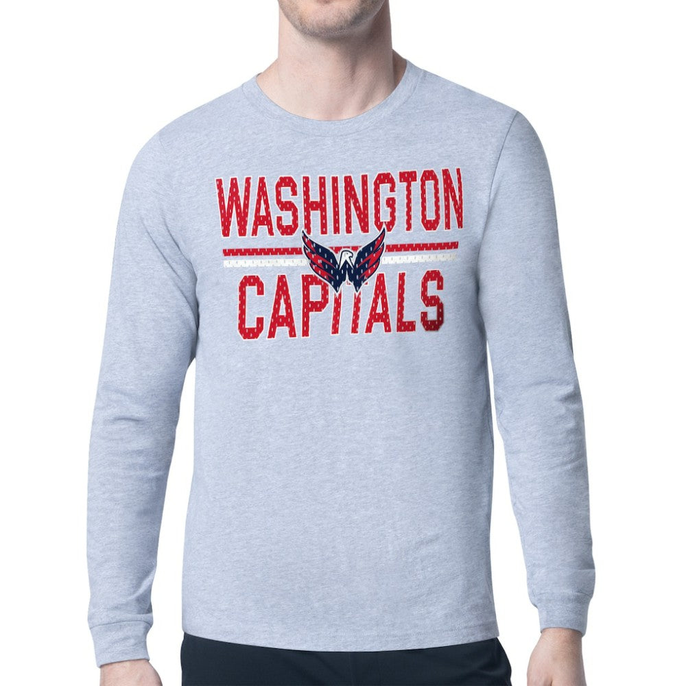 Washington Capitals Starter Mesh Look Team Name Logo Long Sleeve T-Shirt Sale