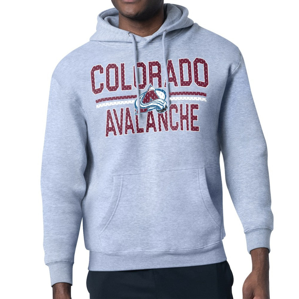 Colorado Avalanche Starter Mesh Look Team Name Logo Tri-Blend Pullover Hoodie For Sale