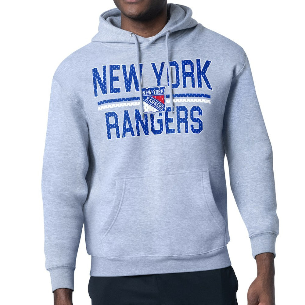New York Rangers Starter Mesh Look Team Name Logo Tri-Blend Pullover Hoodie Outlet