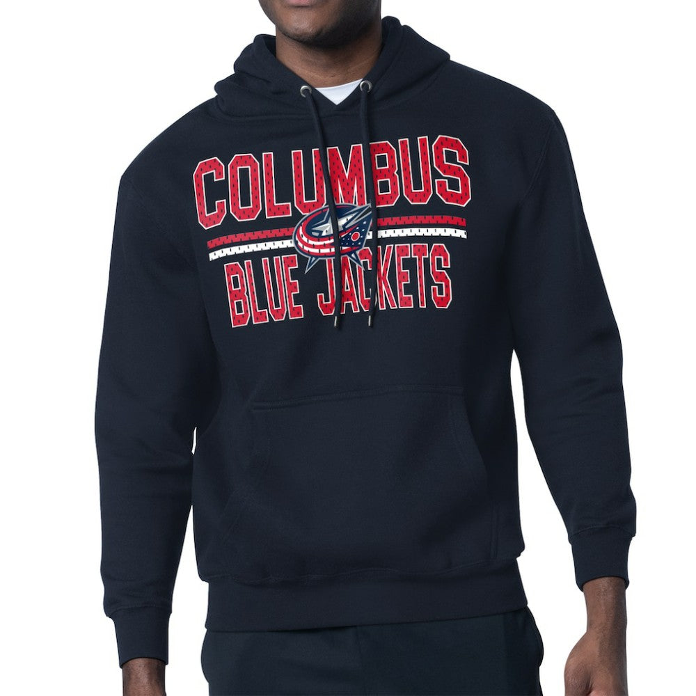 Columbus Blue Jackets Starter Mesh Look Team Name Logo Tri-Blend Pullover Hoodie Online