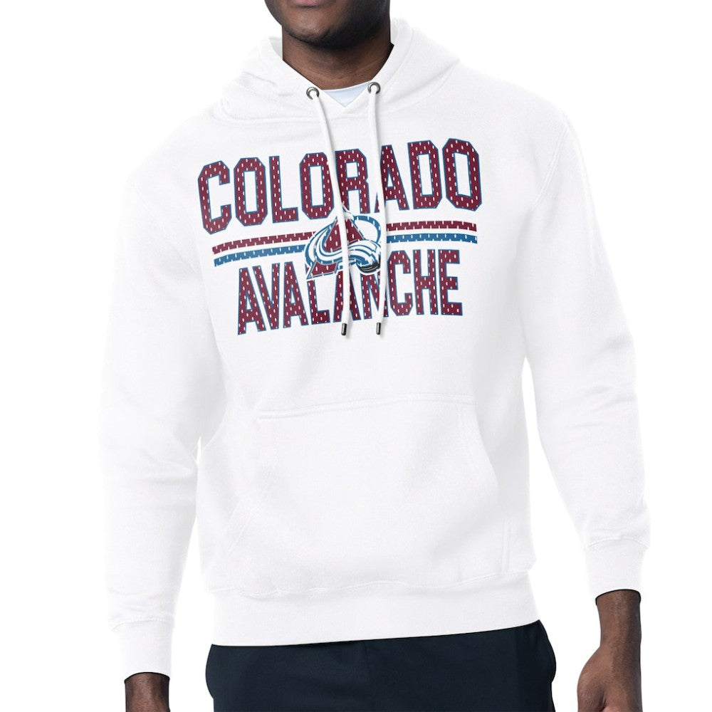 Colorado Avalanche Starter Mesh Look Team Name Logo Tri-Blend Pullover Hoodie For Sale