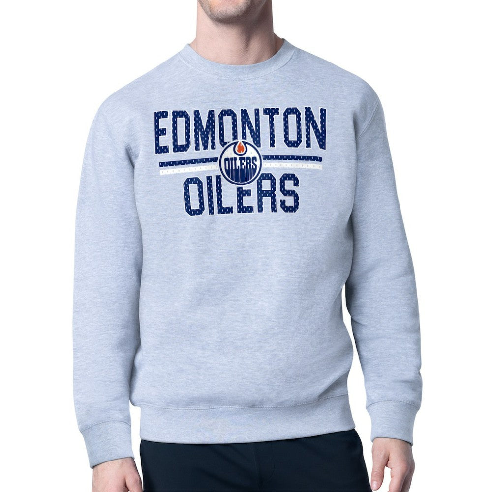 Edmonton Oilers Starter Mesh Look Team Name Logo Pullover Sweatshirt Online