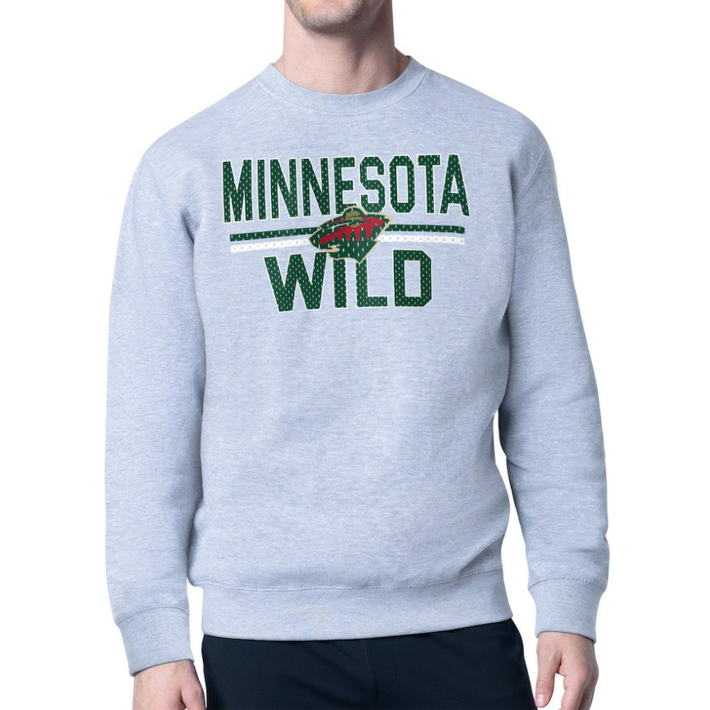 Minnesota Wild Starter Mesh Look Team Name Logo Pullover Sweatshirt Online
