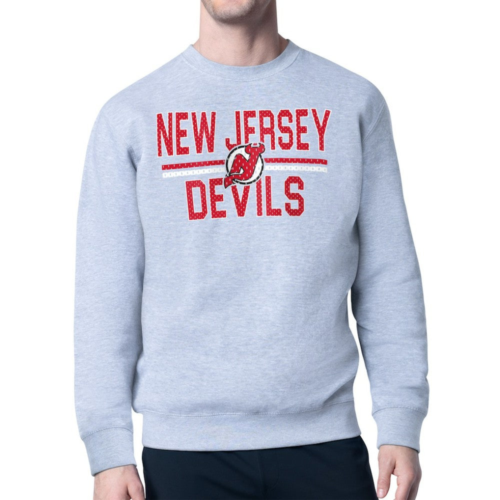 New Jersey Devils Starter Mesh Look Team Name Logo Pullover Sweatshirt Online