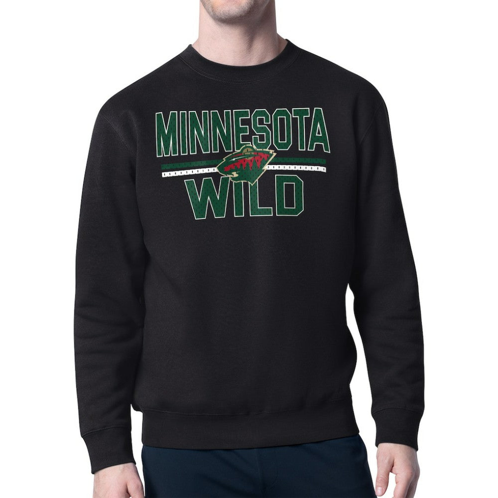 Minnesota Wild Starter Mesh Look Team Name Logo Pullover Sweatshirt On Sale