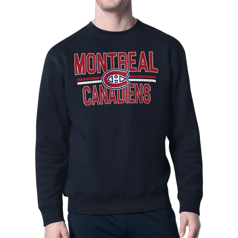 Montreal Canadiens Starter Mesh Look Team Name Logo Pullover Sweatshirt For Sale