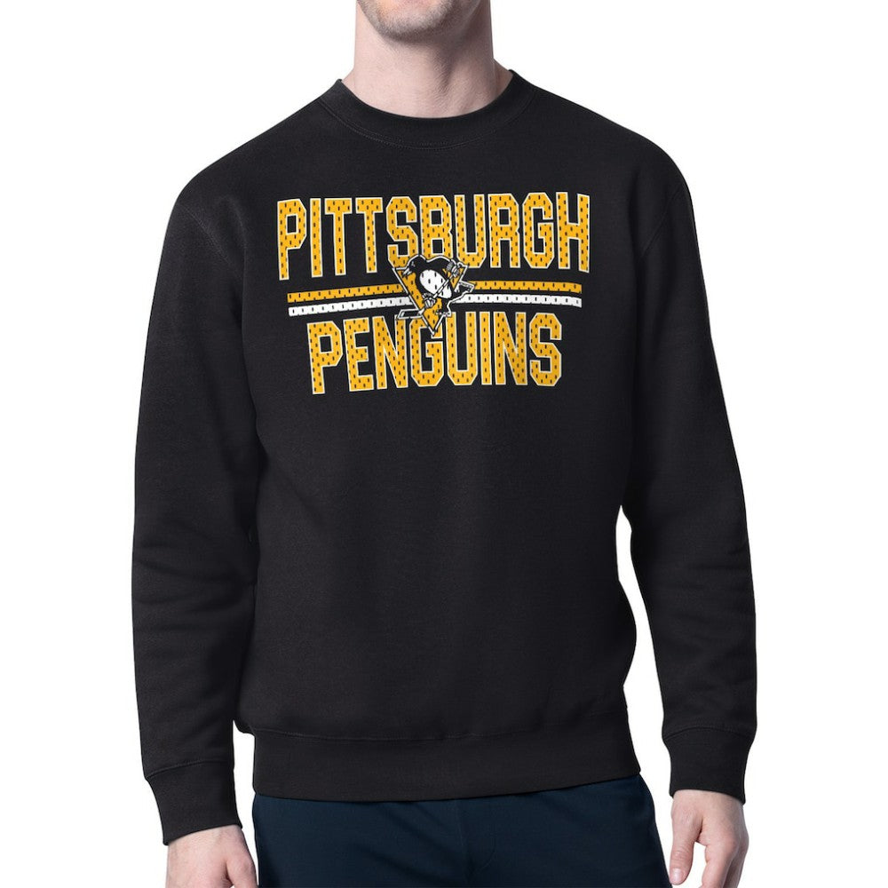 Pittsburgh Penguins Starter Mesh Look Team Name Logo Pullover Sweatshirt Sale
