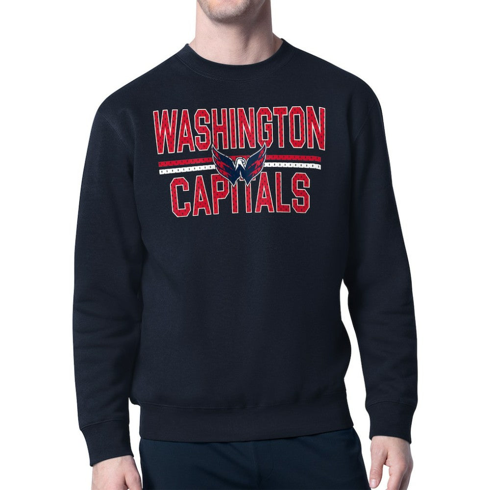Washington Capitals Starter Mesh Look Team Name Logo Pullover Sweatshirt For Sale