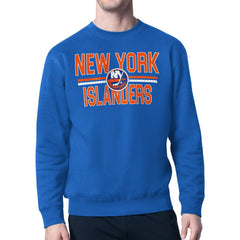 New York Islanders Starter Mesh Look Team Name Logo Pullover Sweatshirt Outlet