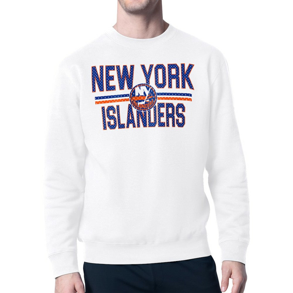 New York Islanders Starter Mesh Look Team Name Logo Pullover Sweatshirt Sale