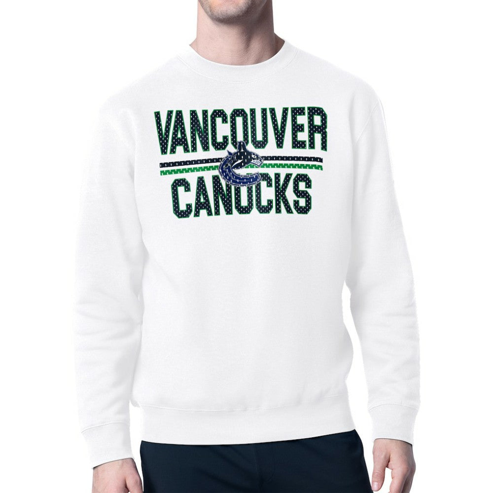Vancouver Canucks Starter Mesh Look Team Name Logo Pullover Sweatshirt Online