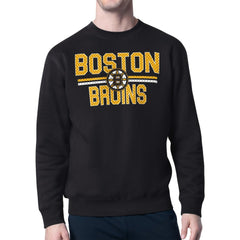 Boston Bruins Starter Mesh Look Team Name Logo Pullover Sweatshirt On Sale