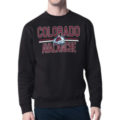 Colorado Avalanche Starter Mesh Look Team Name Logo Pullover Sweatshirt Outlet
