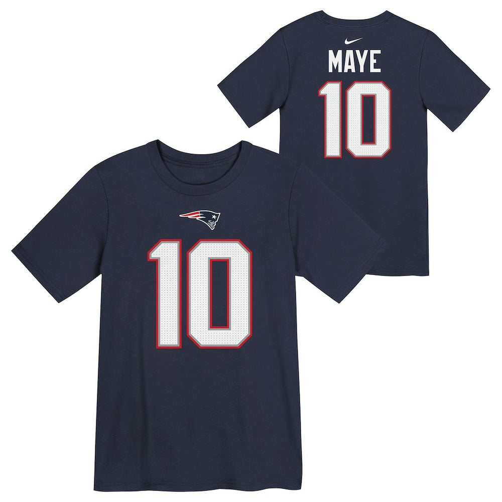 New England Patriots Nike Drake Maye  Preschool Player Name & Number T-Shirt