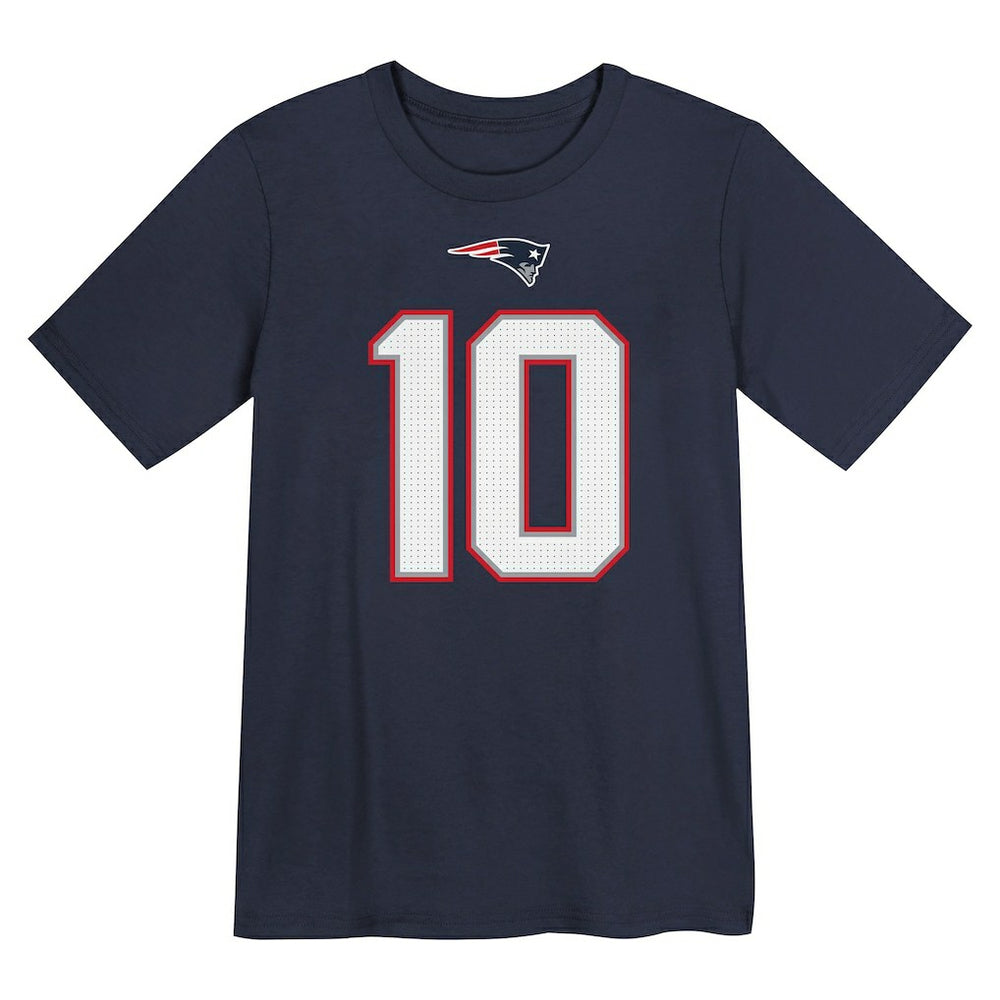 New England Patriots Nike Drake Maye  Preschool Player Name & Number T-Shirt
