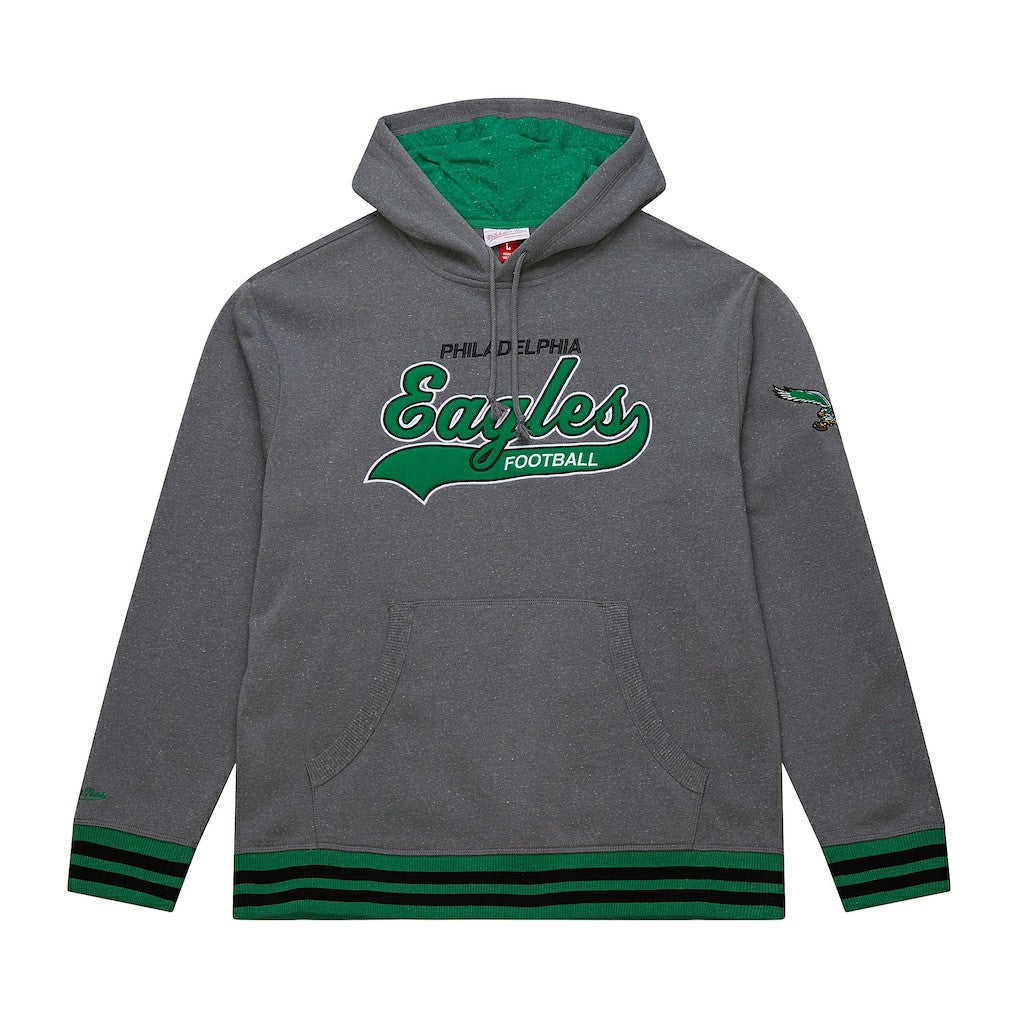 Philadelphia Eagles Mitchell & Ness Vintage Logo Snow Washed Fleece Pullover Hoodie