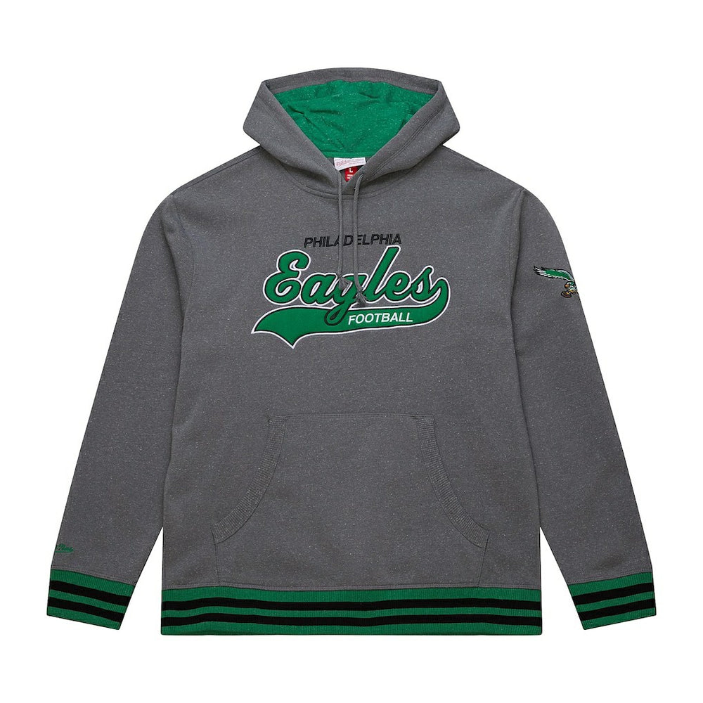 Philadelphia Eagles Mitchell & Ness Vintage Logo Snow Washed Fleece Pullover Hoodie